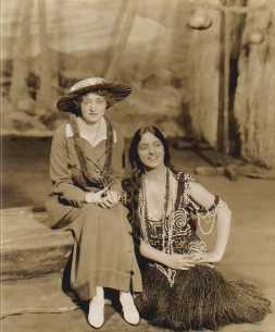 Carlotta Monterey with Jane Haven in scene from THE BIRD OF PARADISE